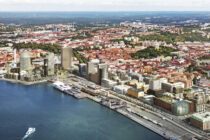 Så här ska den nya stadsdelen i centrala Göteborg se ut när den är klar om fem år. I förgrunden på bilden ligger i dag Stena- terminalen.