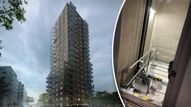 Incident med en hiss på ett Peab-bygge