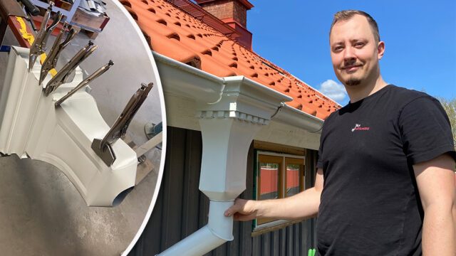 Den annorlunda formen, fyrkantiga vattenkupor ,var inte lätt att få till.