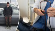 En rörmokare står framför sin firmabil. Artikeln handlar om hälsokontroll och om en rörmokare ska kunna välja ett annat hälsofrämjande alternativ så som dietist.
