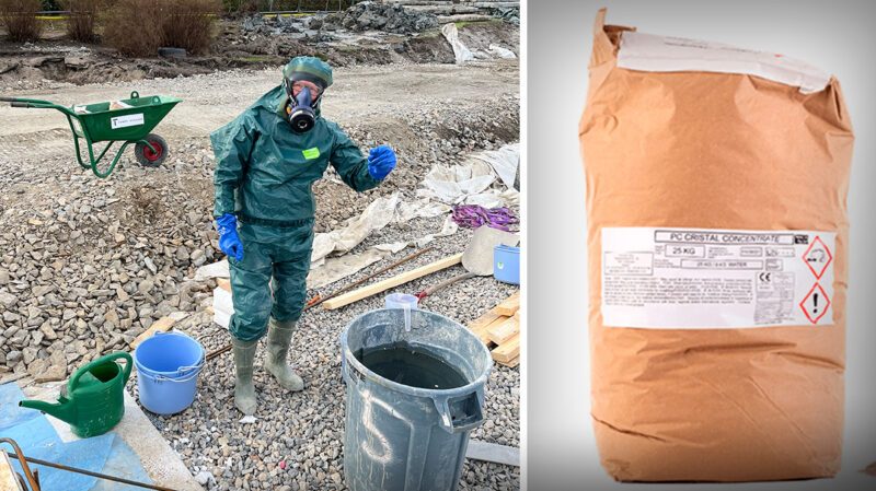 Brännskadad av tätningsmedlet HydraCrystal