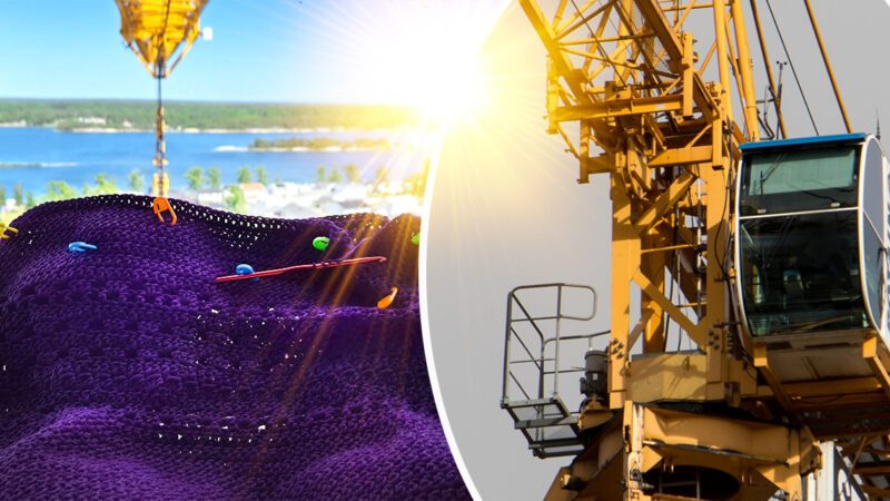 Kranföraren fixar sin sommaroutfit i hytten