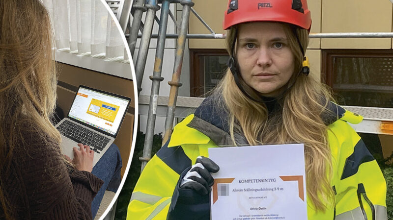 Byggnadsarbetarens reporter Olivia Östlin blir ställningsbyggare på tre timmar.