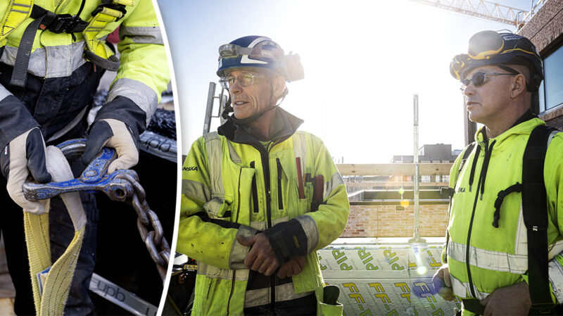 Byggnadsarbetare om riskmoment på bygget.