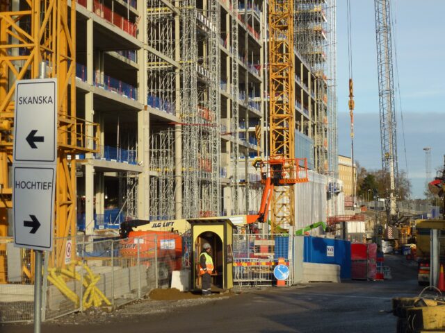 Bygget av Nya Karolinska Solna, 2012.