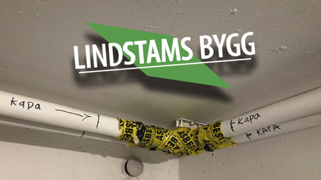 Bristande asbesthantering på bygge i Linköping, på bilden en rörböj.