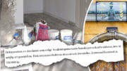 Splitbild på renoveringsarbete och porten till Stockholms tingsrätt. Över bilden utklipp för domen om att badrummet måste totalrenoveras.