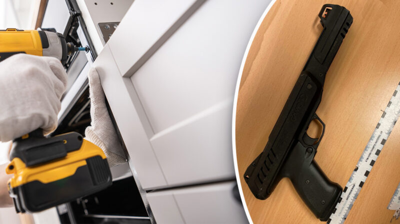 Pistol dök upp under köksrenovering – hyresgäst frias