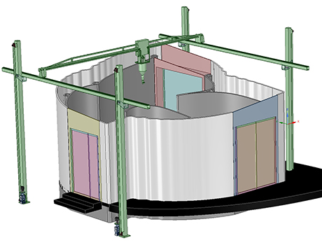 3D-skrivaren som ska bygga kontorshotellet i Köpenhamn.